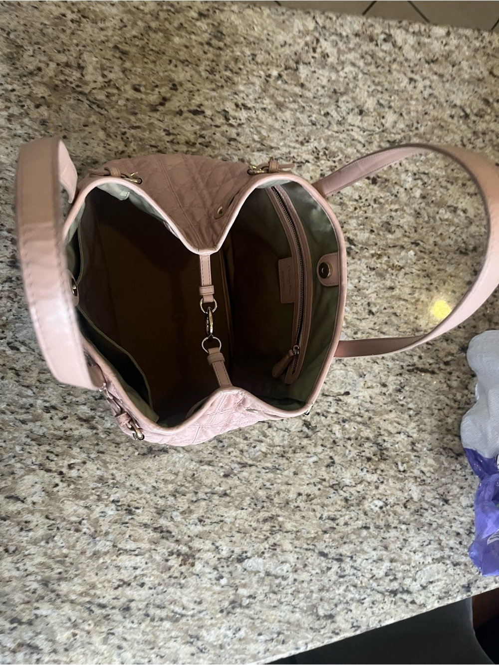 Dior Blush Quilted Leather Shoulder Tote with Signature Charms - Picture 7 of 16